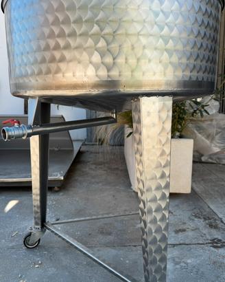 Carrello in acciaio per olio