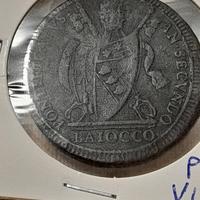 lotto 2 monete Stato Pontificio baiocco e quattrin
