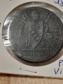 lotto 2 monete Stato Pontificio baiocco e quattrin