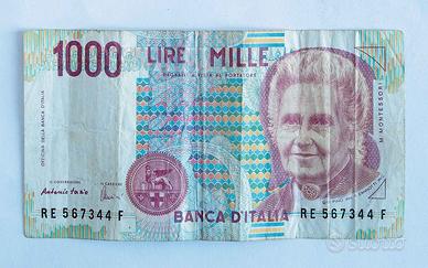 Banconota vintage 1000 LIRE MONTESSORI