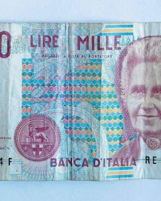 Banconota vintage 1000 LIRE MONTESSORI