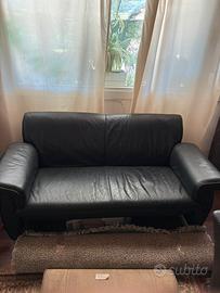 Divano 2 posti pelle nera