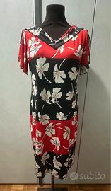 🦋Vestito lunghetto collo a V maniche corte/viscosa