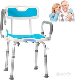 Jopassy Sedia da doccia con schienale rimovibile