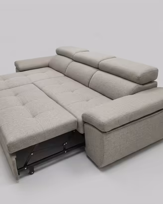 Divano letto con penisola contenitore reversibile