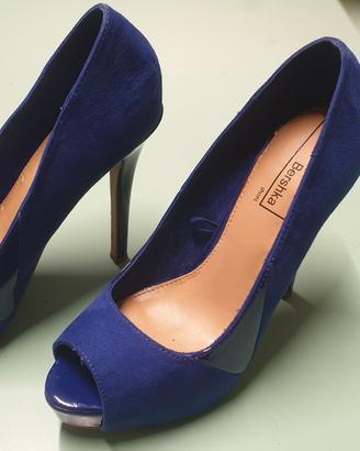 scarpe decollete spuntate, blu, tacco alto,  n 36
