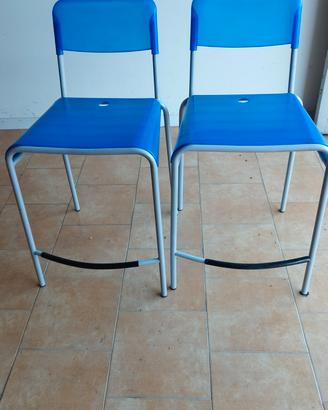Coppia di sgabelli azzurri