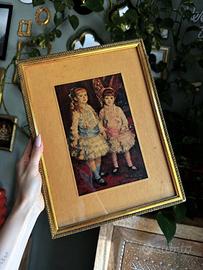 Quadretto vintage cornice dorata stile Renoir
