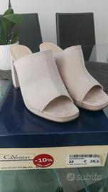 Sandali camoscio beige