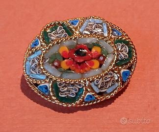 Spilla vintage micromosaico artigianale  Italia