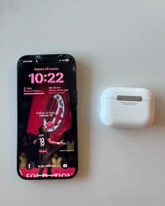 iphone 15 nero 256 gb + airpods pro | batteria 100