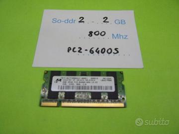 Memoria SO-DIMM DDR2 2 Gbyte, 800 Mhz, PC2-6400 PC