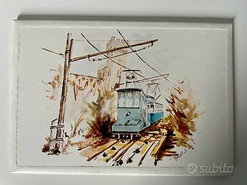 Serie storica 6 cartoline 1984 tram Trieste ACT