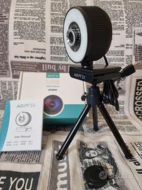 Webcam Full HD 1080P Agptek Ring Light Nuova