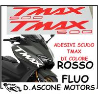 coppia adesivi scudo tmax 500 ROSSO FLUO