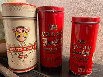 Barattolo vintage in latta pubblicità d’epoca