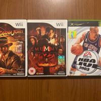 Giochi Wii La Mummia e Indiana Jones + Xbox NBA