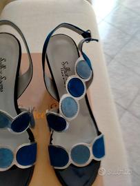 Sandalo camoscio cobalto Soffice Sogno numero 40