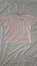 Polo Lacoste rosa chiaro XL logo ricamato