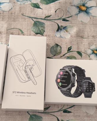 Set Smartwatch + Auricolari Wireless