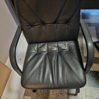 poltrona direzionale  in pelle vera da ufficio