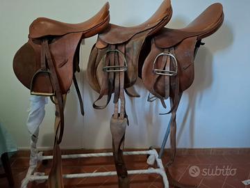 Sella inglese  per equitazione in cuoio taglia 18
