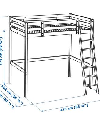 Struttura letto a soppalco STORA Ikea Bianco 
