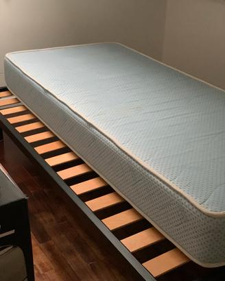 Letto singolo: materasso IGNIFUGO +rete a doghe