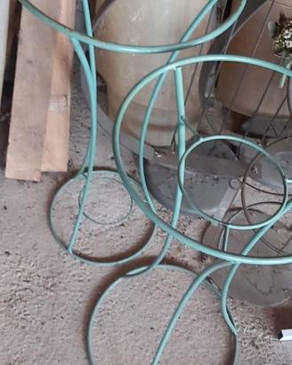 1 Alzata verde in metallo - porta fiori