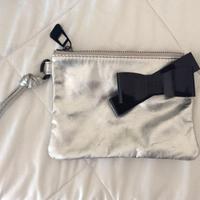 Pochette Sonia Rykiel in pelle argento