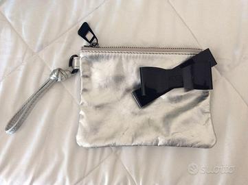 Pochette Sonia Rykiel in pelle argento