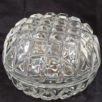 Portagioie vintage in vetro pressato a rombi