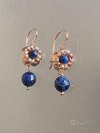 Orecchini vintage Marcello Fontana argento 925 blu