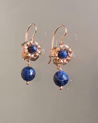 Orecchini vintage Marcello Fontana argento 925 blu