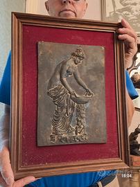 ANTICA SCULTURA BASSORILIEVO BRONZO ANTICA ROMA