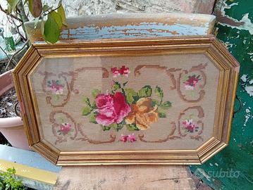 vassoio vintage petit point 
