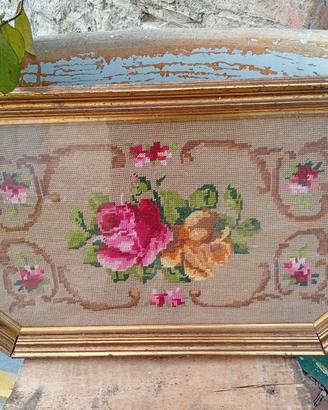 vassoio vintage petit point 