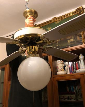 Lampadario ventilatore stile vintage.
