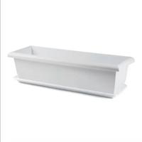 LOTTO 25 VASI USATI IN  PLASTICA BIANCA CON PIATTO