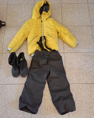 Giacca sci, pantaloni e doposci bambino 4 - 5 anni