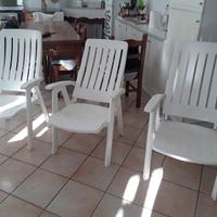 3 sedie da giardino nuove impilabili 