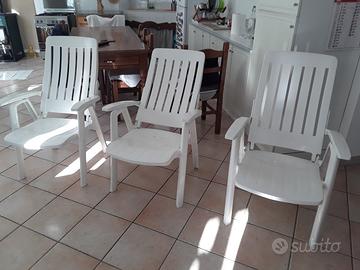 3 sedie da giardino nuove impilabili 
