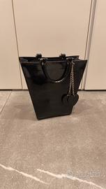 Borsa in vera pelle lucida - nera - made in
Italy