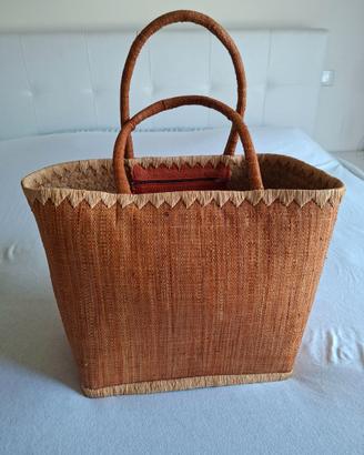 Borsa spiaggia in paglia