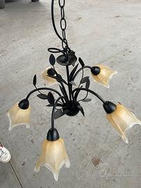 Lampadario + coppia abat-jour