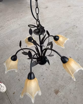 Lampadario + coppia abat-jour