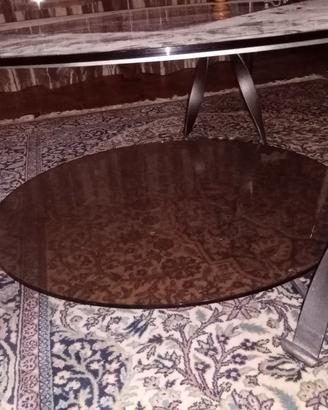 Tavolino per sala in vetro, artigianale
