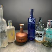 4 lotto bottiglie gin vuote