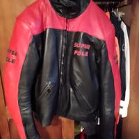 Giacca da moto in vera pelle