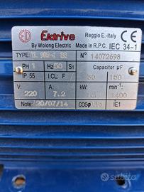 Motore monofase 220v - 1,5Hp - 4 poli